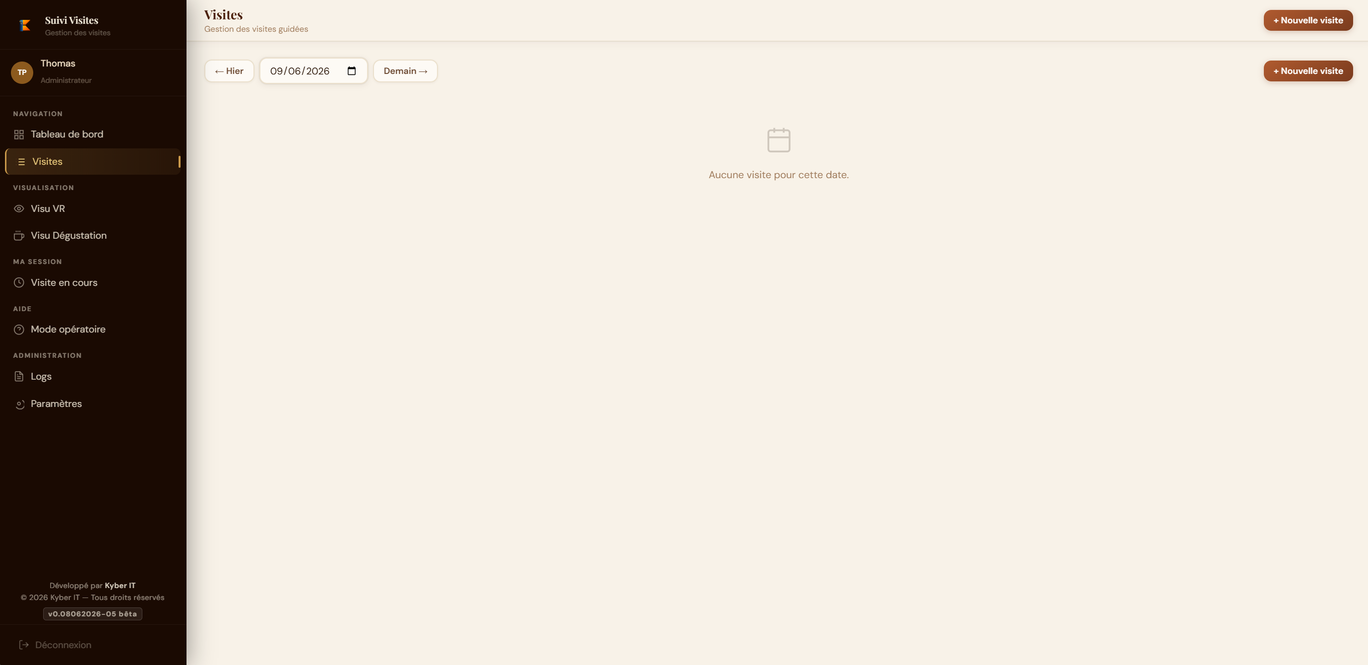 Liste des visites